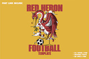 red heron mascot holding soccer ball, a Branding & Logo Template by Judsart (Thumbnail 1 of 3)