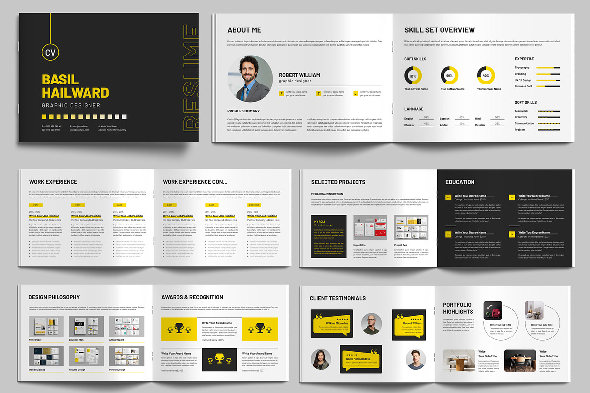 Resume Booklet Design Layout, a Resume Template by MightyDesign (Photo 1 of 9)