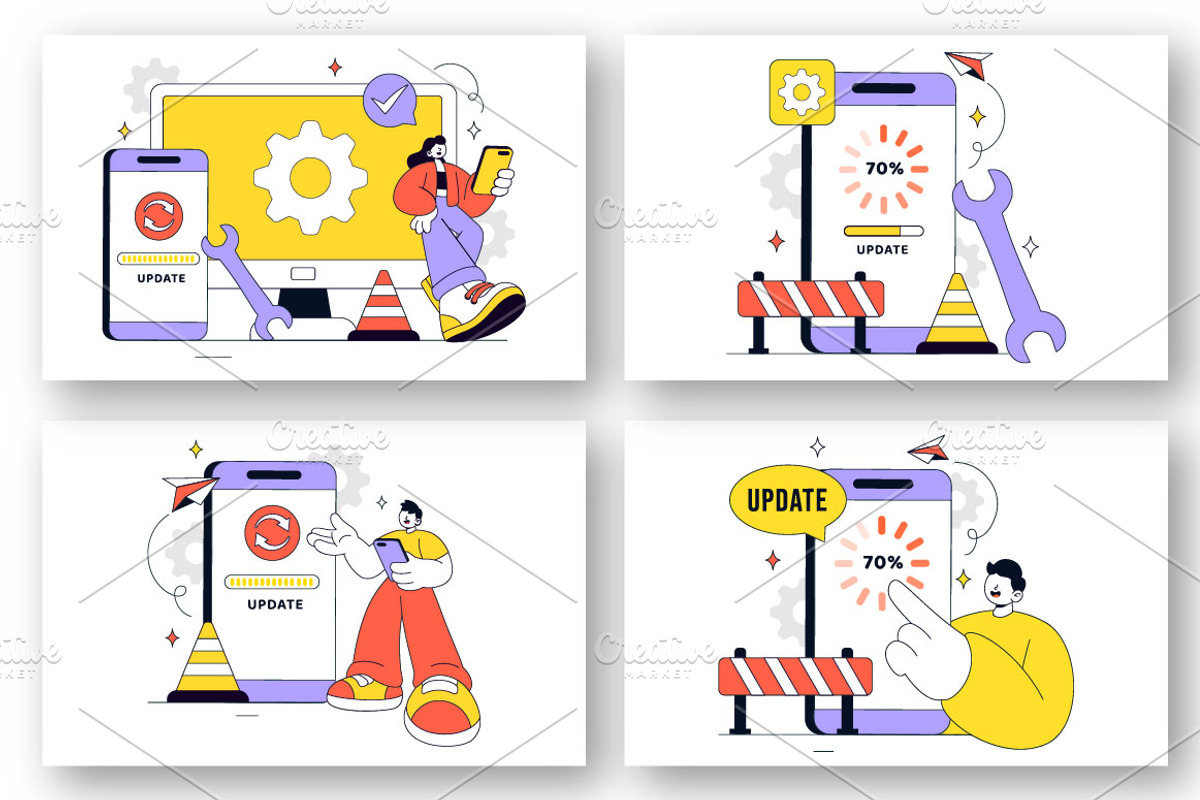 10 App Update Vector Illustration, a Technology Illustration by denayunebgt (Photo 3 of 4)