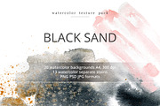 Black Sand. Watercolor texture pack., a Texture Graphic by Dinkoobraz (Thumbnail 1 of 9)