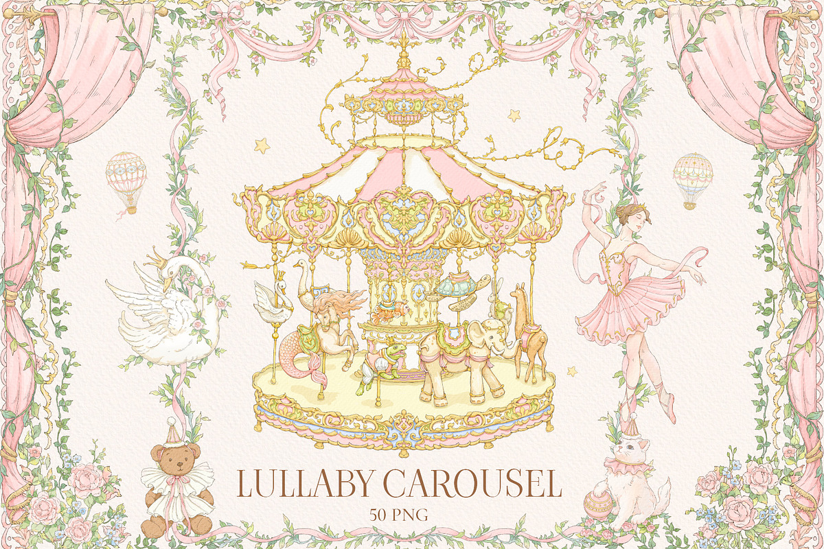 Lullaby Carousel 50+ png clipart, a Decorative Illustration by Ekaproeka (Photo 1 of 10)