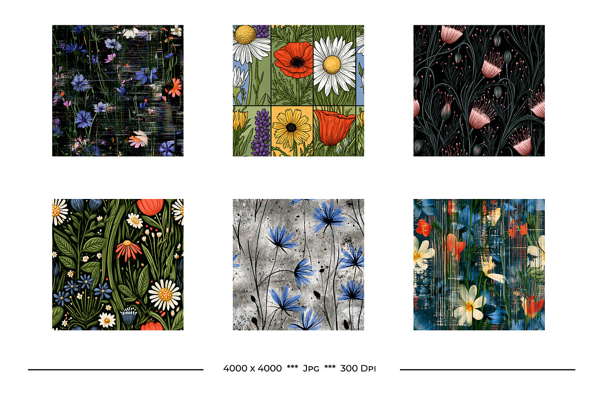 Wildflower Vintage Art Designs, a Pattern Graphic by karenfoleyphoto (Photo 6 of 12)