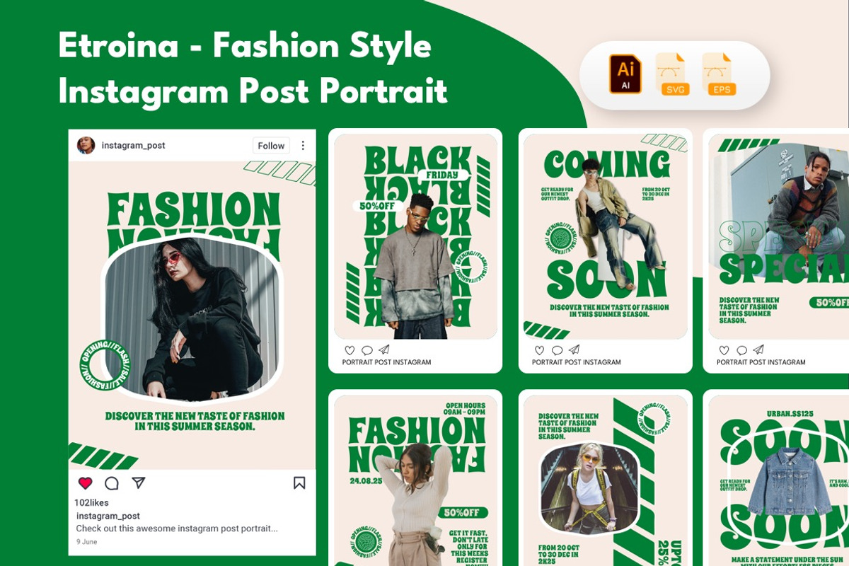 Urban Fashion - Instagram Bundle 02, a Social Media Template by Dhabee (Photo 7 of 10)