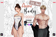 Procreate Pose Anime Body Brush Pack, a Brush Add-On by ArtPrintBabe (Thumbnail 1 of 12)