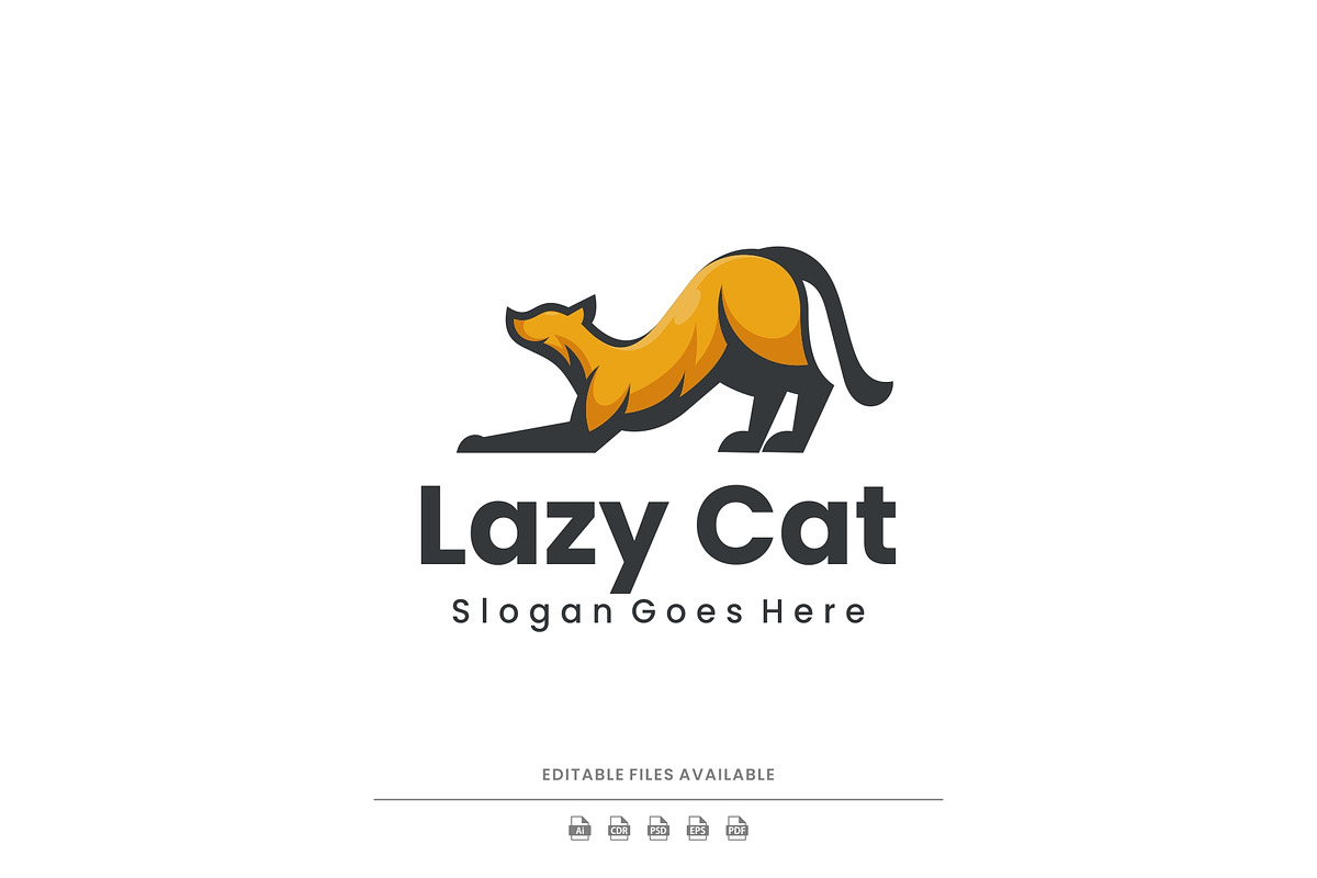 Mascot Character Lazy Cat Logo Desig, a Branding & Logo Template by Artnivora.Std (Photo 1 of 2)