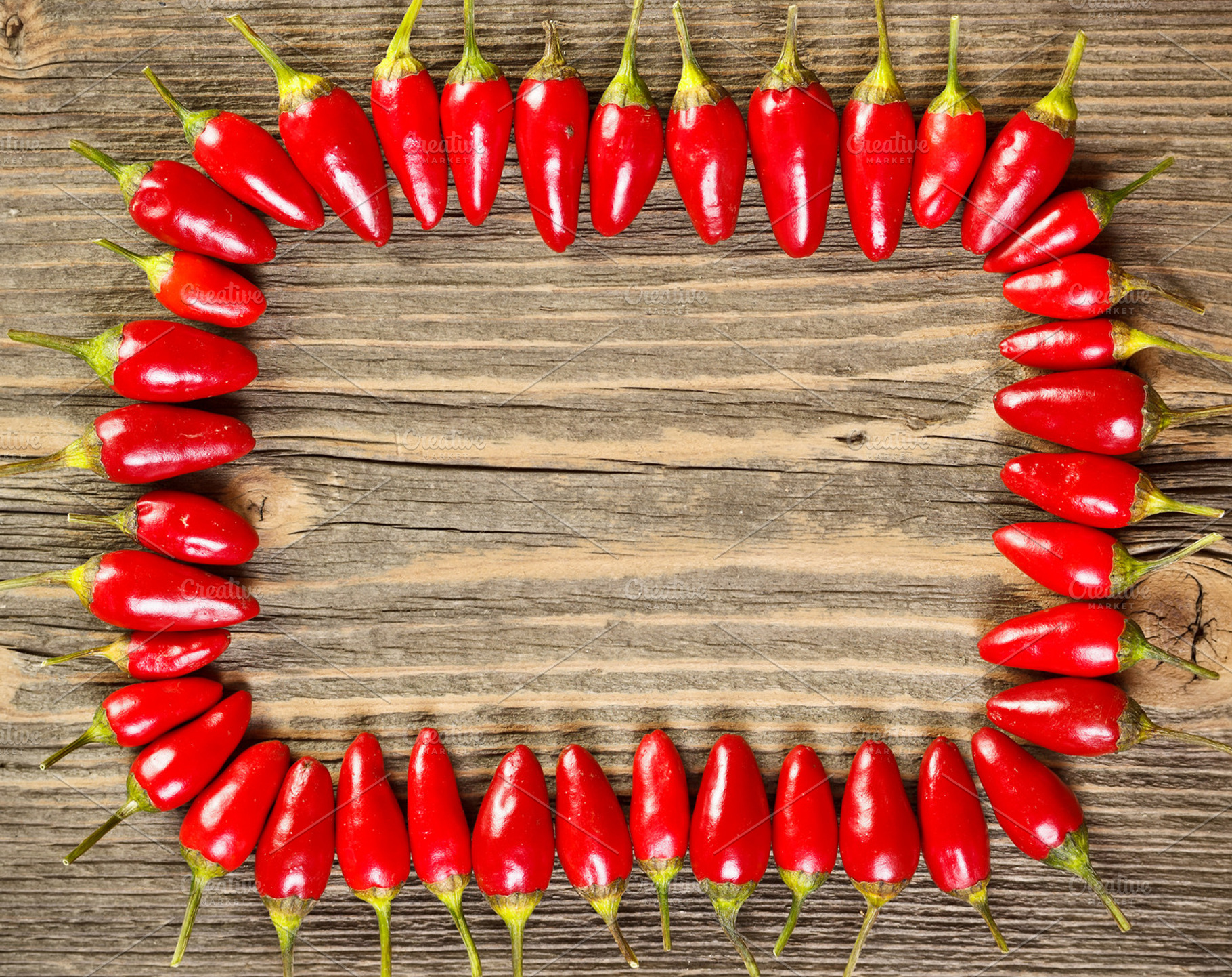 Frame Containing Background Board And Capsicum