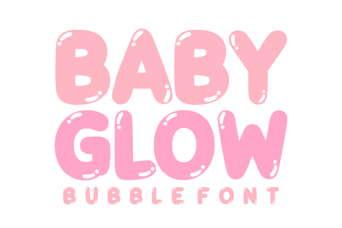 Baby Glow – Bubble Display Font, a Sans Serif Font by KiddoGlyphs Studio (Photo 1 of 4)