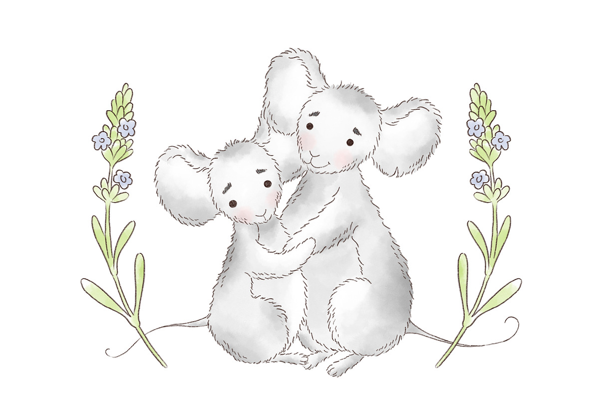 Mouse Mother and me clipart, an Animal Illustration by Magic Story Studio (Photo 3 of 4)