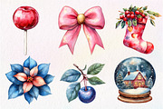 Midnight Cherry Christmas Clipart, an Illustration by Dream Creation (Thumbnail 5 of 7)