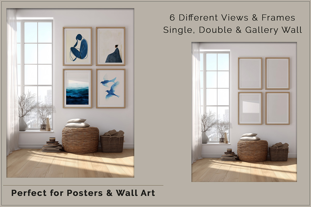 Scandinavian Poster Frame Mockup Set, a Household Mockup by Vika_Softlife (Photo 5 of 6)