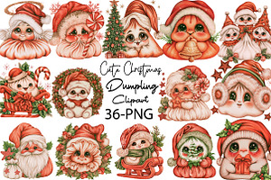 Cute Christmas Dumpling Clipart
