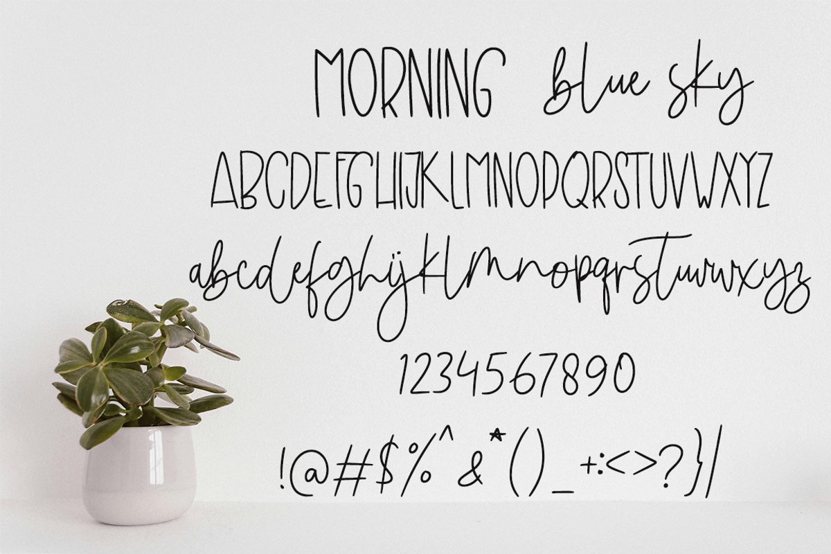 Morning blue sky, a Handwritten Font by cocodesign (Photo 4 of 8)