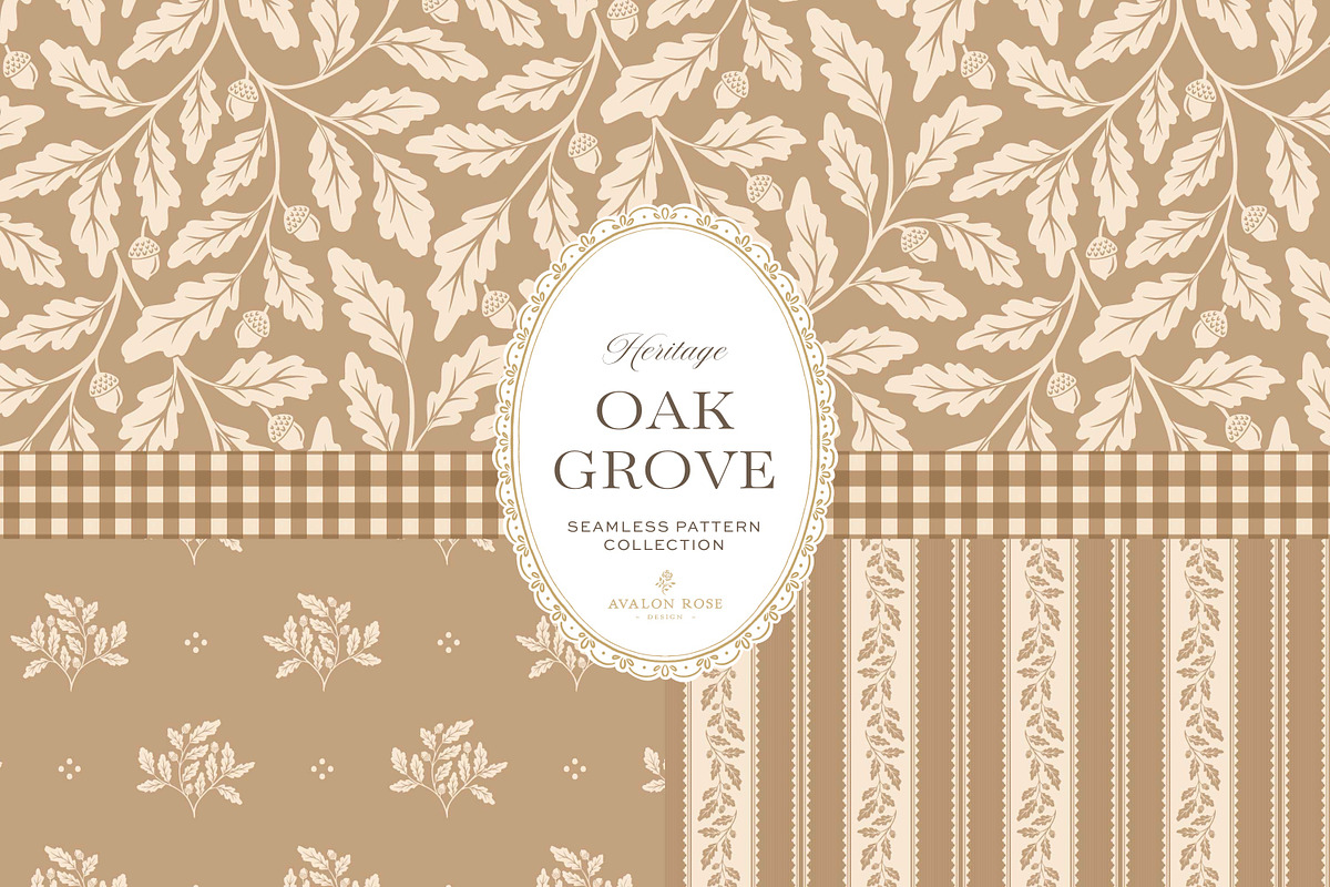Oak & Acorn Autumn Patterns - Tan, a Pattern Graphic by Eclectic Anthology (Photo 2 of 13)