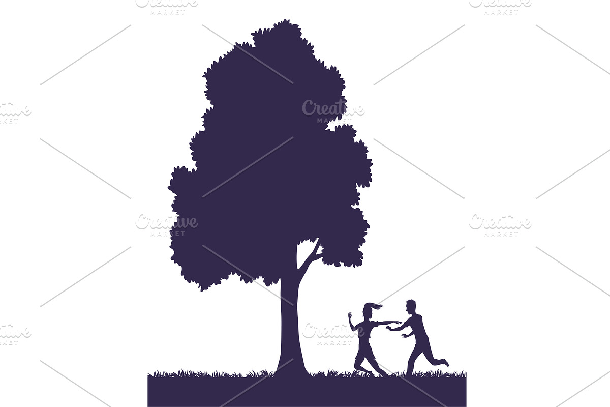 Couples in love silhouette. Man and, a Person Illustration by the8monkey
