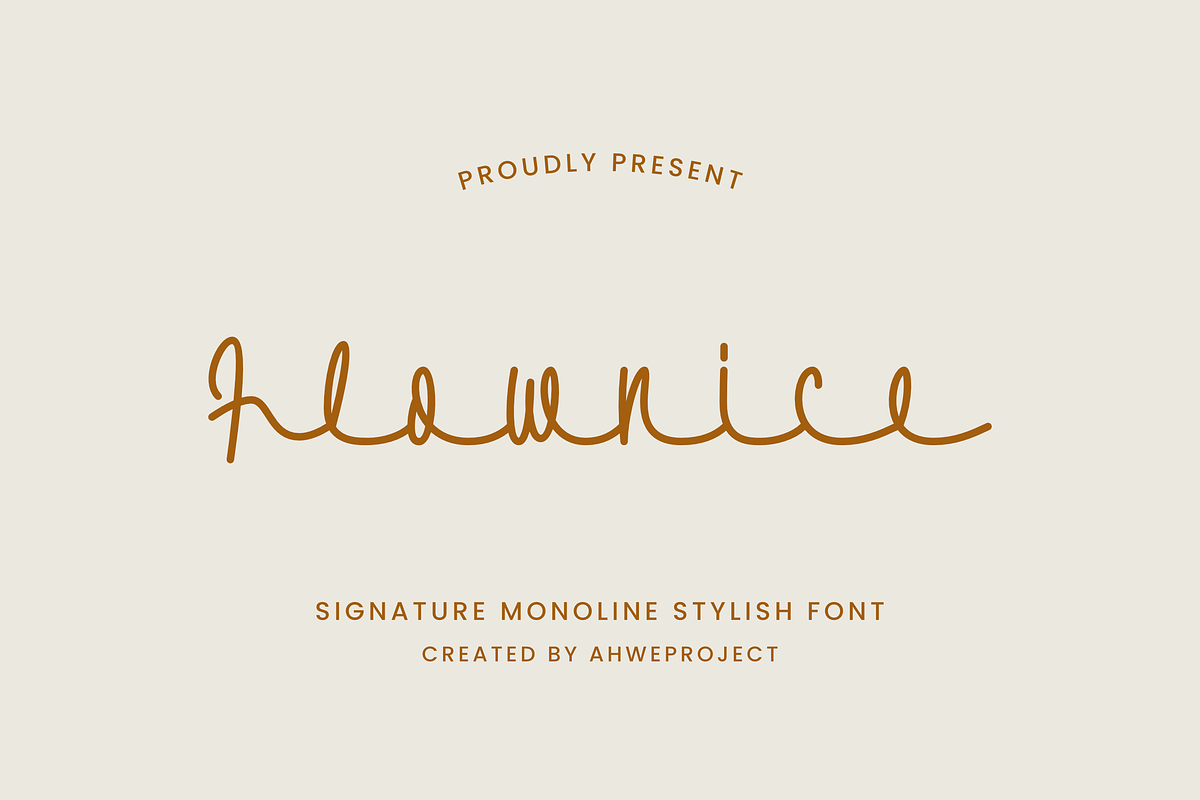Flownice, a Handwritten Font by ahweproject (Photo 1 of 10)
