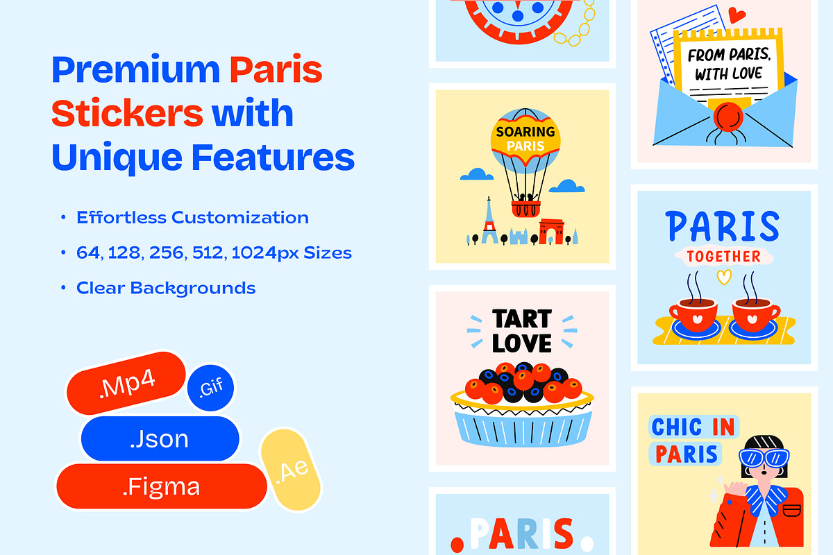 Animated Paris Stickers Set, an Emoji Icon by Vectors Market (Photo 2 of 5)