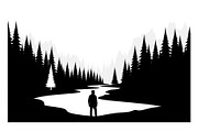 Nature Landscape Silhouette Vector B, an Illustration by Designer_Momina (Thumbnail 41 of 51)