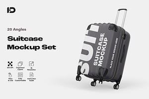 Travel Suitcase Mockup Set