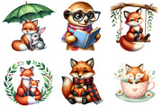 Cute Fox Sublimation Clipart, an Illustration by DreamArtGraphic (Thumbnail 2 of 5)