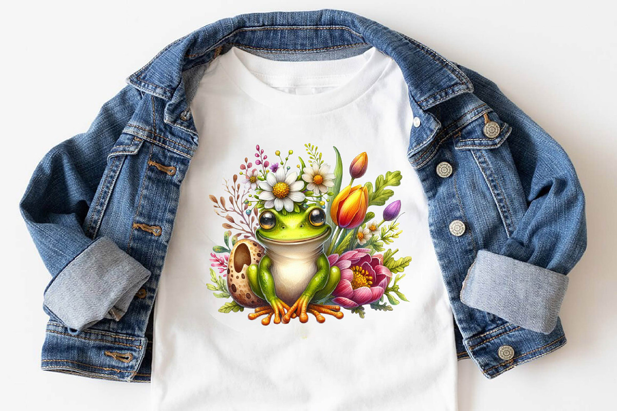 Spring Frog  Sublimation Clipart Bun, an Illustration by SVGArt (Photo 4 of 7)