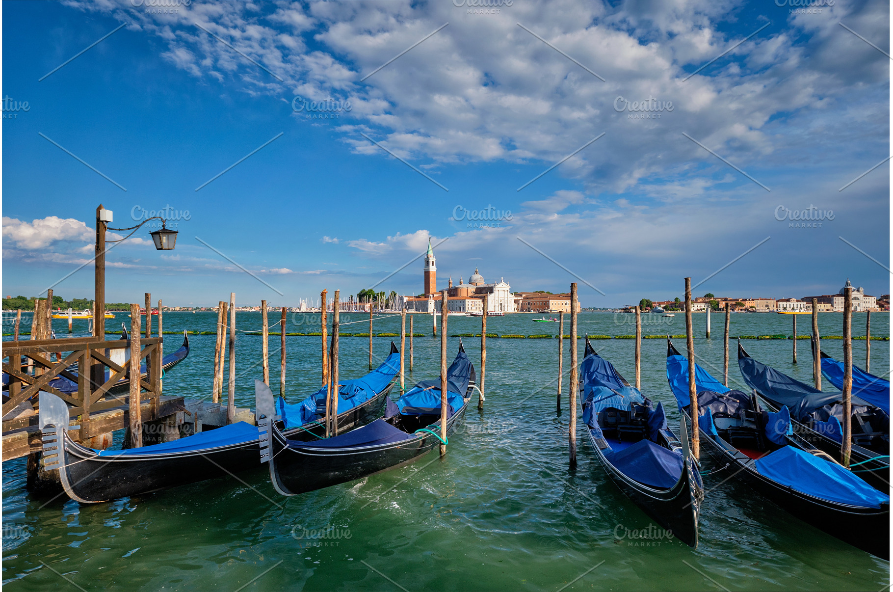 Gondolas and in lagoon of Venice by, an Architecture Photo by f9photos