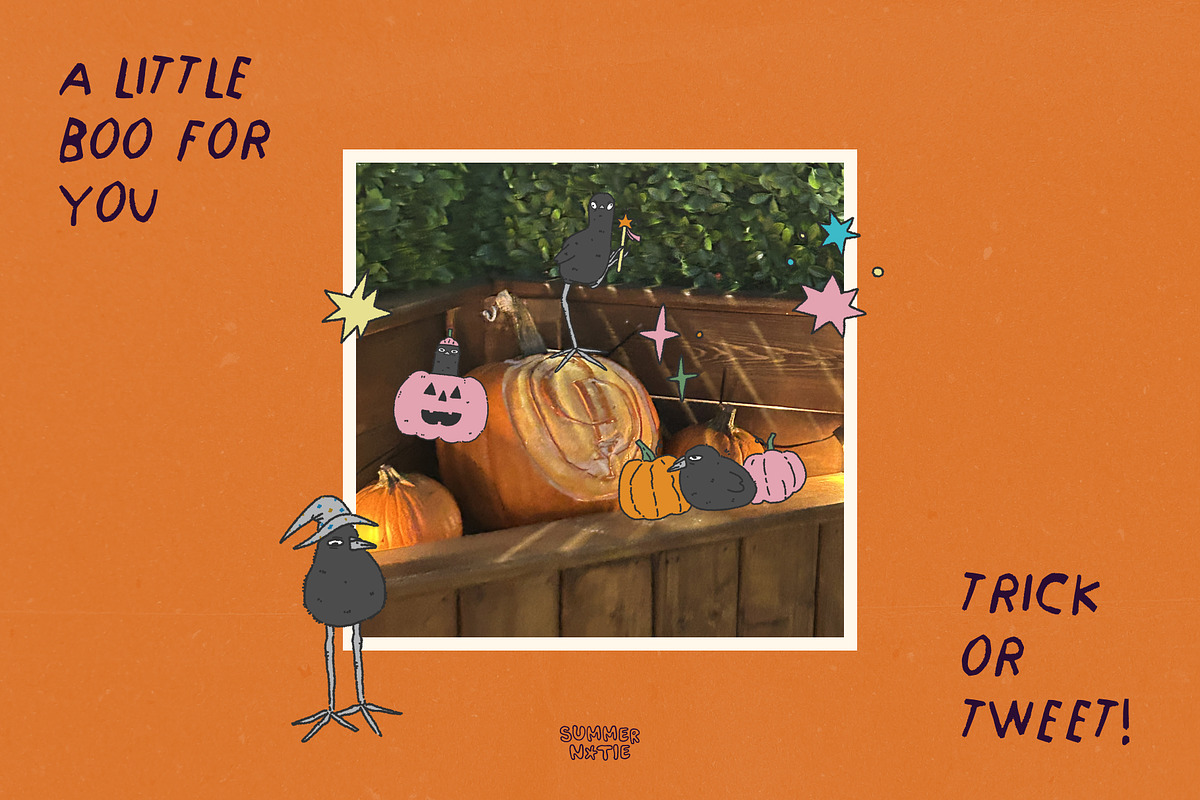 Pukeko After Dark Halloween Clipart, a Seasonal Illustration by Summernotie (Photo 2 of 8)