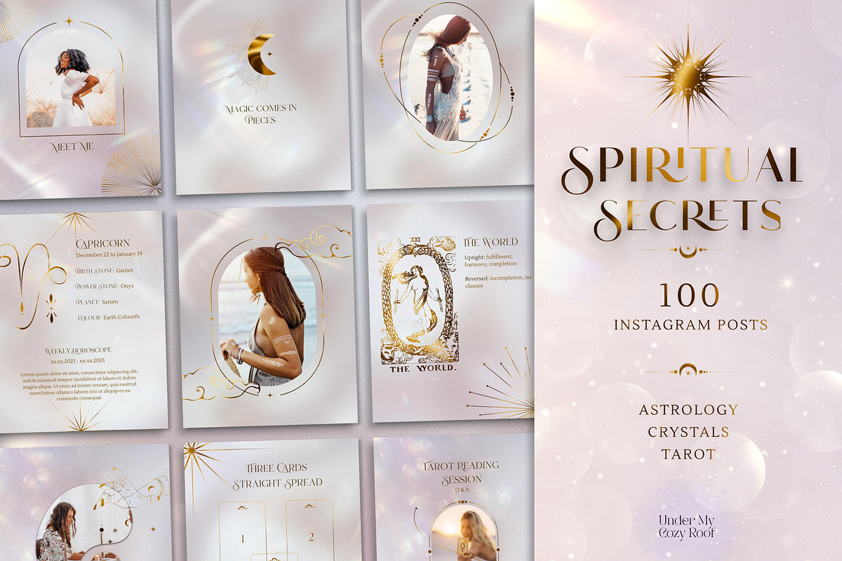 Spiritual Instagram Post Templates, a Social Media Template by Under My Cozy Roof (Photo 1 of 9)