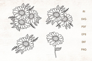 Sunflowers SVG - Sunflower Cliparts