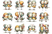 Bird Couple Sublimation Bundle, an Illustration by Designking (Thumbnail 2 of 5)