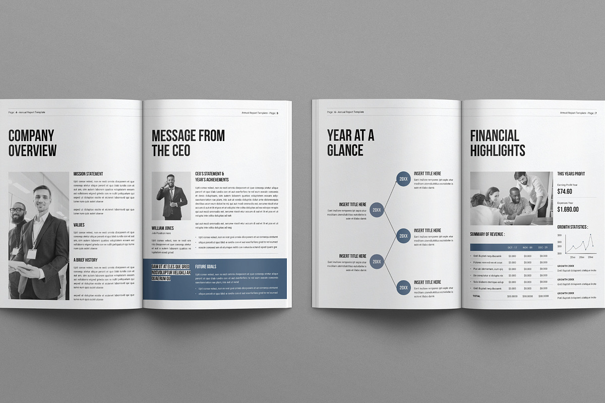 Annual Report Brochure Template, a Brochure Template by E-Type (Photo 3 of 7)
