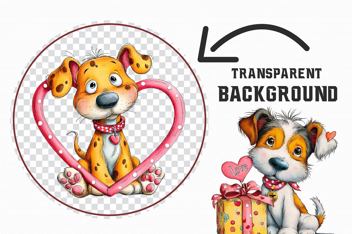 Whimsical Valentine Dog Clipart, an Illustration by Libby Wishes (Photo 3 of 5)