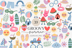 Groovy Summer SVG Bundle, an Illustration by TatiMockup