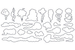 Outline clouds collection. Different, an Illustration by Valerie Bodnar