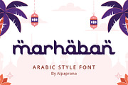 Marhaban - Arabic Style Font, a Script Font by Alpaprana (Thumbnail 1 of 7)
