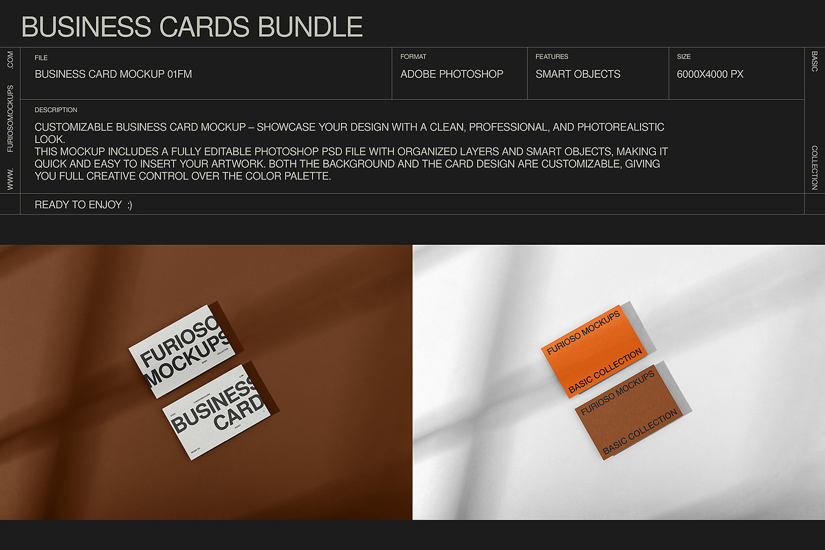 Business Cards Mockup Bundle – 6 PSD, a Merchandise Mockup by FURIOSO mockups (Photo 5 of 15)