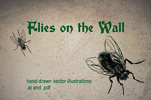 Houseflies Vector Illustration