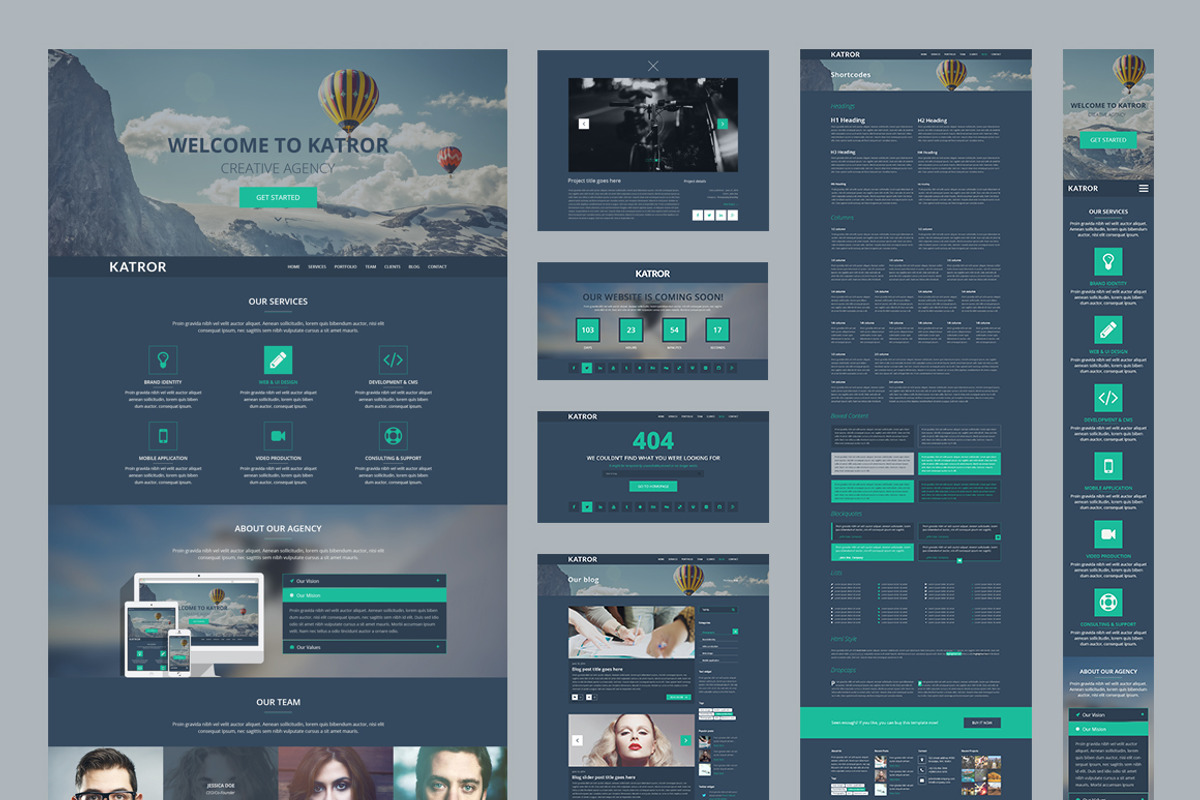 Katror | One Page Multi-purpose PSD, a Landing Page Template by Sreative (Photo 3 of 4)