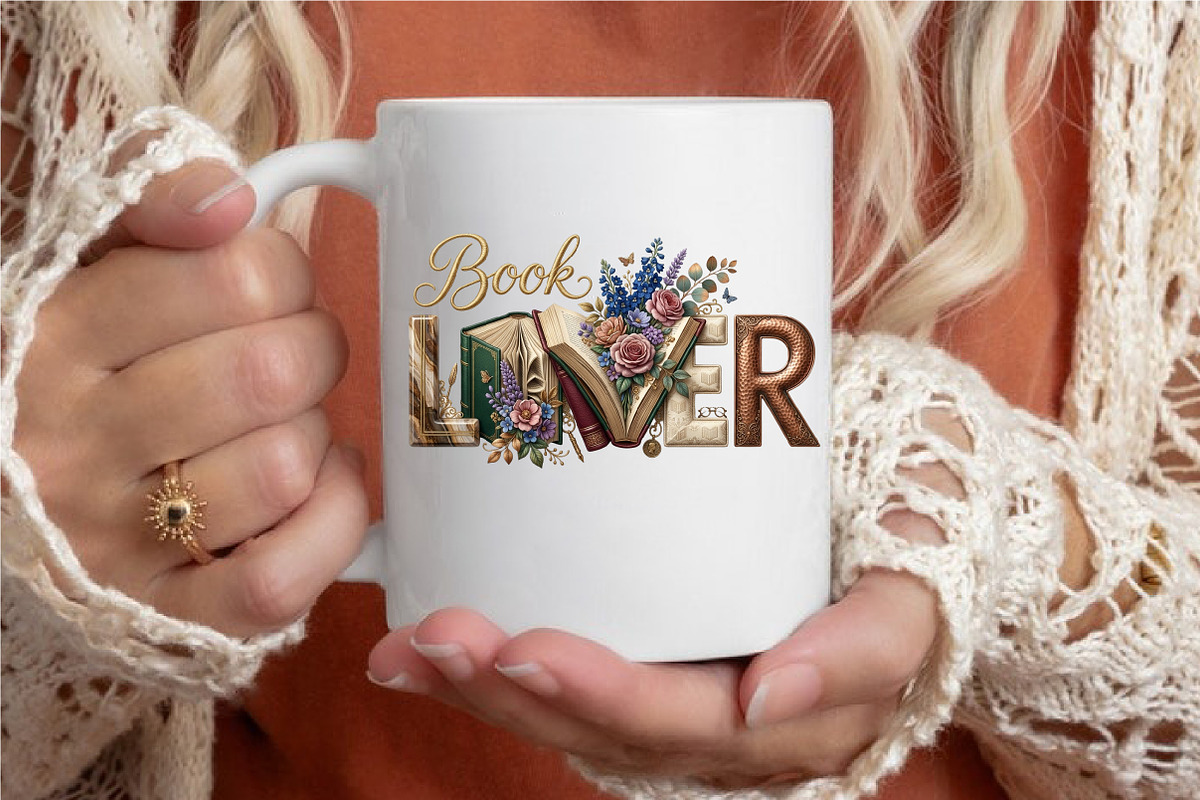 Book Lover Floral Reading PNG, an Illustration by designcity5 (Photo 4 of 4)