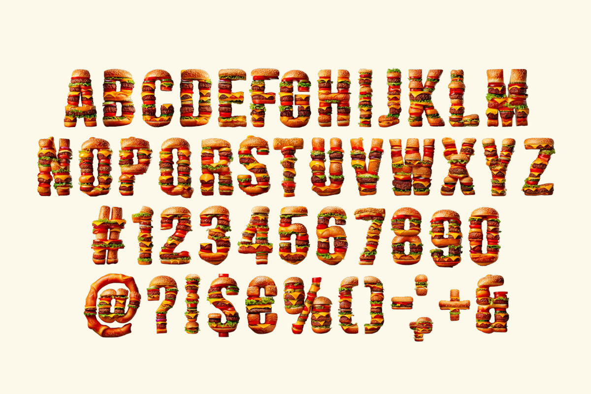 Burger Font, a Sans Serif Font by Handmadefont (Photo 2 of 11)