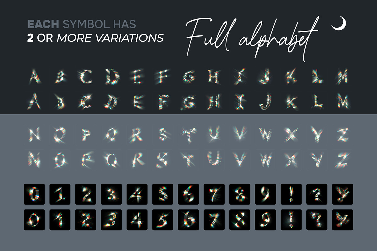 Chroma Light Letters Overlays, a Symbol Font by PhotoSpirit (Photo 3 of 8)