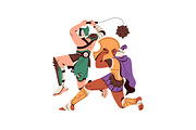 Roman, Spartan gladiators fight set, a Person Illustration by PaperTrident (Thumbnail 4 of 7)
