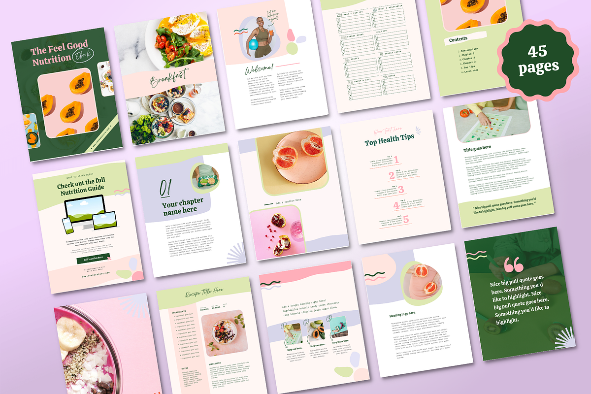 Canva Ebook Template - Health Coach, a Marketing Template by Kurly Creative (Photo 7 of 11)