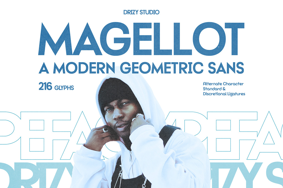 Magellot – Modern Geometric Sans, a Sans Serif Font by Drizy (Photo 1 of 10)