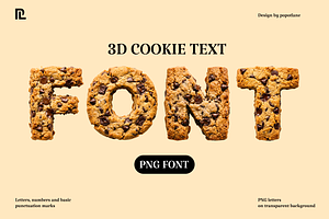 Cookie Font – Sweet 3D Alphabet, an Object Graphic by PopotLane
