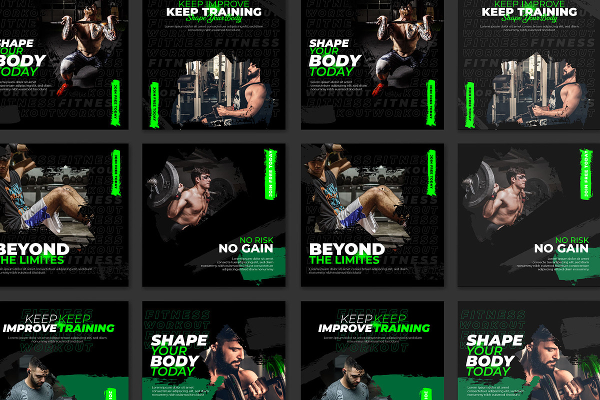 Fitness coach social media templates, a Social Media Template by Warm Snow (Photo 3 of 3)