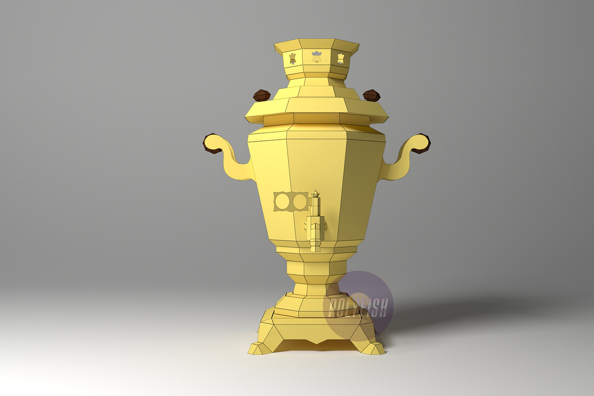 DIY Samovar 3D model template, a Graphic by PolyFish (Photo 3 of 5)