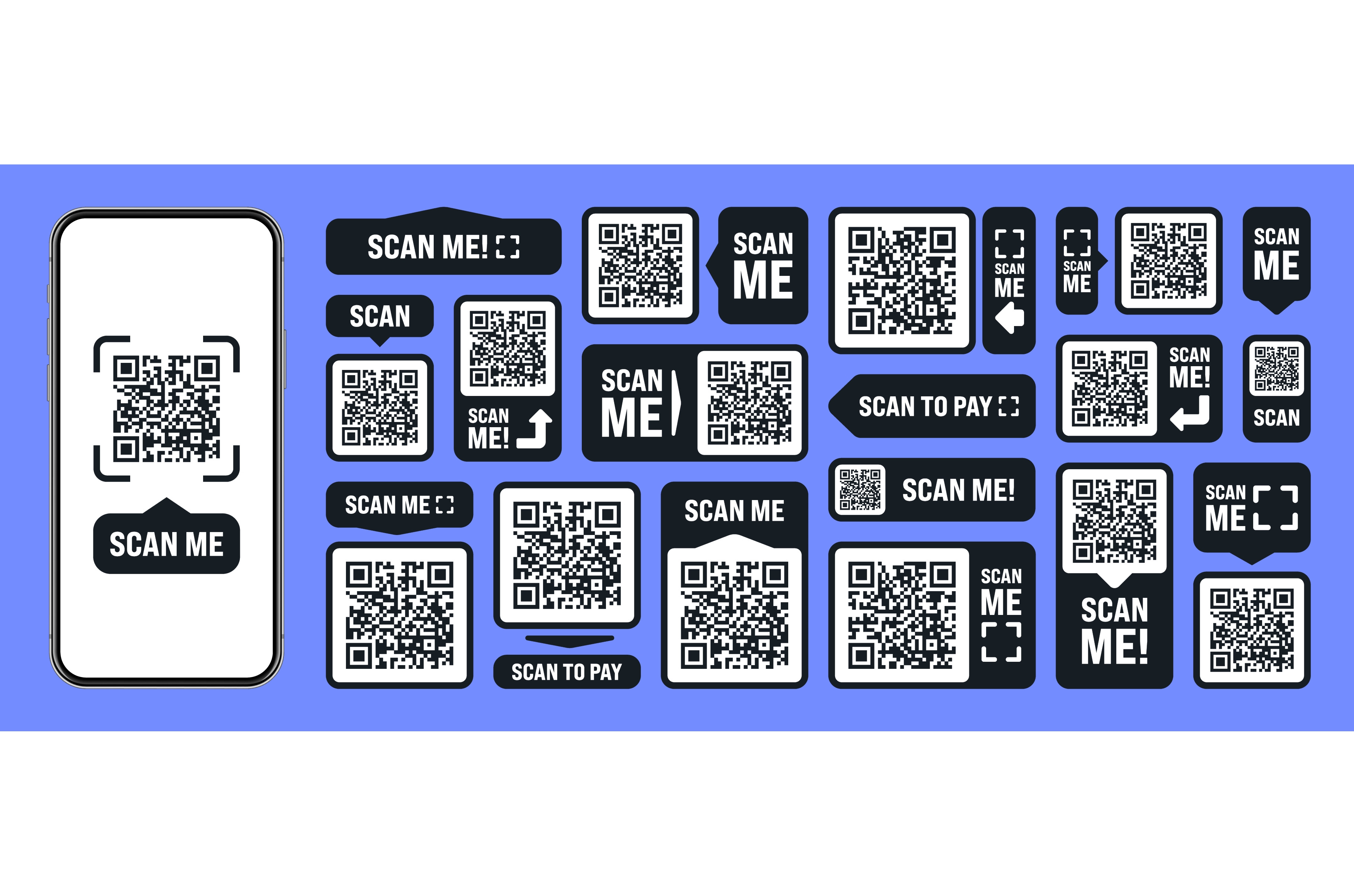 Scan me QR code sticker. Online, a Technology Illustration by 32pixels