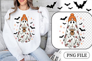 Cozy Spooky Autumn Ghost Sublimation, a Seasonal Illustration by CrexoraLab (Thumbnail 1 of 4)