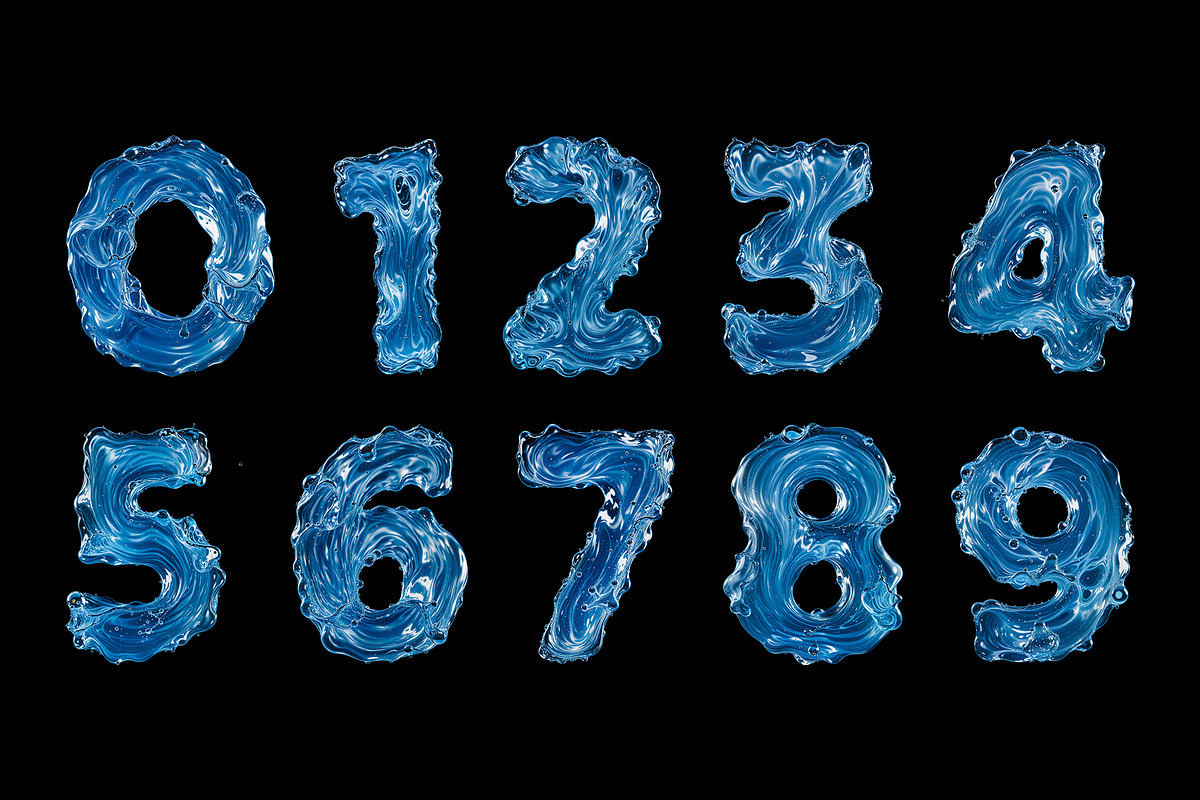 Liquid Water 3D Letters Set, an Object Graphic by Kotulsky Mockups (Photo 4 of 6)