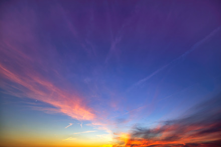 Beautiful sky with clouds at sunset., a Nature Photo by Shootdiem